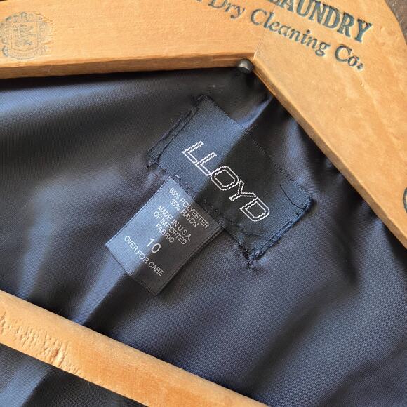 Vintage 90s Jumper Midi Dress Size 10 M Gray Pin Stripe Menswear Corpcore - Picture 5 of 6